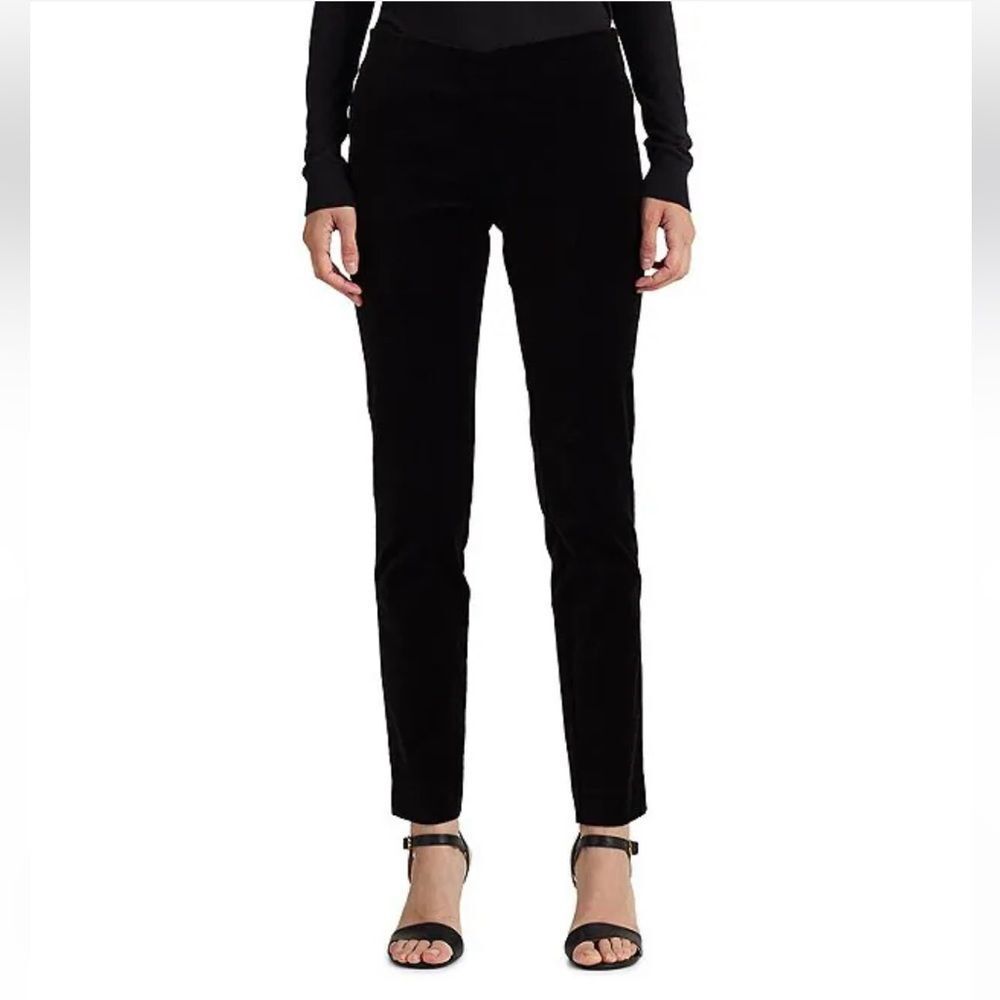 LAUREN RALPH LAUREN Womens Size 0 Stretch Velvet Skinny Ankle Pants